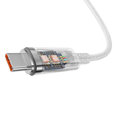 USB кабель Baseus Explorer Series Fast Charging with Smart Temperature Type-C 100W 1m white