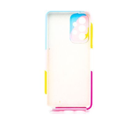 Силиконовый чехол Full Cover для Samsung A33 5G Rainbow blue/hot pink Full Camera без logo