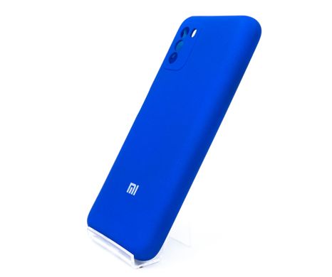 Силіконовий чохол Full Cover для Xiaomi Poco M3 shiny blue Full Camera