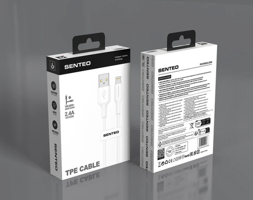 Кабель Senteo SL-06 2.4A USB to Lightning 1m white