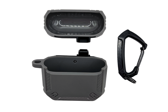 Чохол Defender case for AirPods 4+ карабін grey/black box