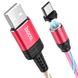 USB кабель Hoco U90 Ingenious Streamer magnetic+RGB LED Micro 2A/1m Red