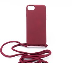 Силіконовий чохол WAVE Lanyard для iPhone 7/8 rose red (TPU)