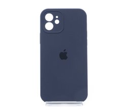 Силіконовий чохол Full Cover для iPhone 12 midnight blue Full Camera