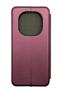 Чехол книжка Original кожа для Xiaomi Redmi Note 14 Pro 4G marsala