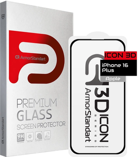 Захисне скло ArmorStandart Icon 3D для iPhone 16 Plus Black (ARM78029)