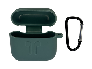 Чохол for AirPods 3 силіконовий 2mm LOGO 2in1+ карабін pine green тех.пах.