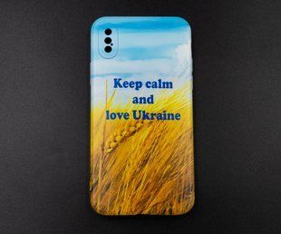 Силіконовий чохол MyPrint для iPhone X/XS Keep calm and love Ukraine, clear