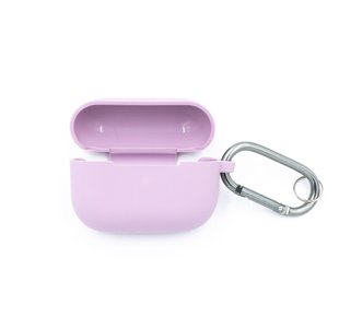 Чохол Silicone Case New для AirPods Pro + карабін light purple, box