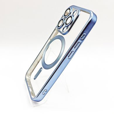 Чохол TPU Metallic Chrome Full Camera with Magsafe для Iphone 15 Pro Chrome Blue