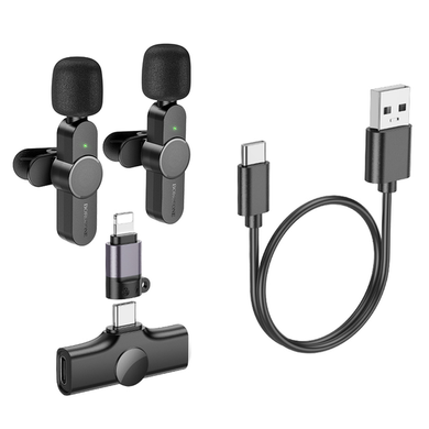 Мікрофон петличний BOROFONE BFK12 Trophy lavalier wireless digital microphone Type-C/Lightnin black