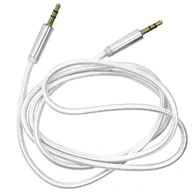 AUX кабели-AUX 1.5м (3.5x3.5) ткань Classic white