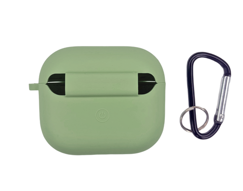 Чохол for AirPods 3 силіконовий mint з мікрофіброю