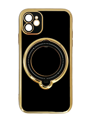Чехол Glitter Shining Holder MagSafe для iPhone 11 black