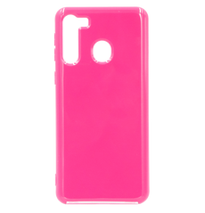 Силиконовый чехол Soft feel для Samsung A21 pink TPU Lollipop