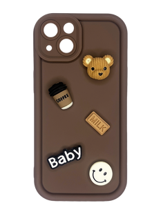 Чохол Pretty Things для iPhone 13 brown/bear Full Camera