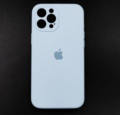 Силіконовий чохол Full Cover для iPhone 12 Pro Max light blue Full Camera
