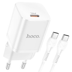 Сетевое зарядное устройство Hoco N19 Rigorous PD25W 1mType-C to Type-C white
