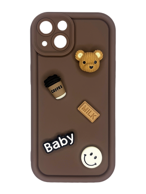Чохол Pretty Things для iPhone 13 brown/bear Full Camera