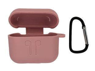 Чохол for AirPods 3 силіконовий 2mm LOGO 2in1+ карабін candy pink тех.пах.