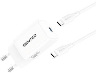 СЗУ Senteo S-06C USB-C PD 20W (СЕ сертификат) Type-C to Type-C white
