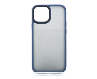 Чохол Shadow Matte Metal buttons для iPhone 13 mini black/blue (PC+TPU)