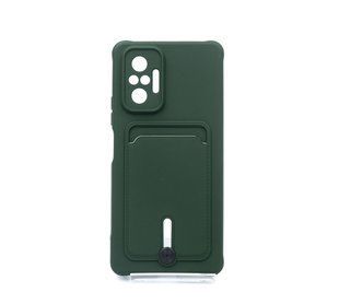 Силиконовый чехол Colorful Pocket Card для Xiaomi Redmi Note 10 Pro/10 ProMax dark green Full Camera