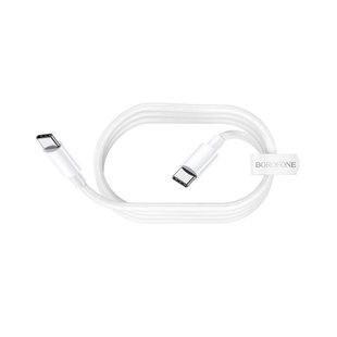 Кабель Borofone BX44 Type-C to Type-C 100W charging data 5A/1m white