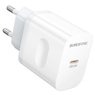 Мережевий Зарядний Пристрій Borofone BA99A 1USB-C PD/QC 20W white