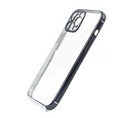 Силіконовий чохол Сlear для iPhone 12 Pro Max black Full Camera з глянсовою окантовкою