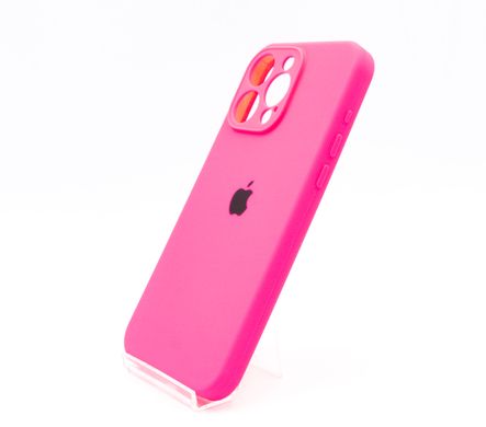 Силіконовий чохол Full Cover для iPhone 15 Pro Max barble pink (hot pink) Full Camera