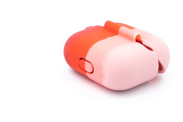 Чохол for AirPods 3 силіконовий Colorfull + карабін pink/red box