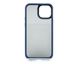 Чохол Shadow Matte Metal buttons для iPhone 13 mini black/blue (PC+TPU)