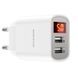 Сетевое зарядное устройство Borofone BA58A Dagital Display Lightning 2USB 2.4A white