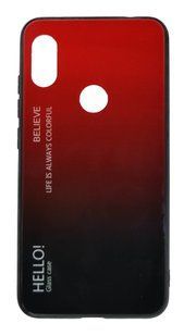 TPU+Glass чохол Gradient HELLO для Xiaomi Redmi Note 6 Pro red/black