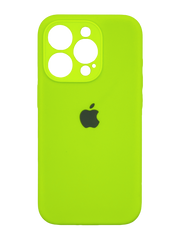 Силіконовий чохол Full Cover для iPhone 15 Pro neon green Full Camera