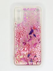 Накладка Lovely Stream для Huawei P 20 жидкие блестки purple flowers