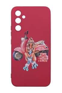 Силіконовий чохол Art для Samsung A34 rollers/rose red Full Camera