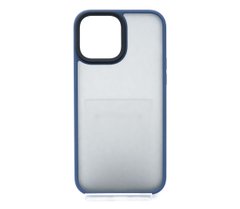 Чохол Shadow Matte Metal buttons для iPhone 13 Pro Max black/blue (PC+TPU)