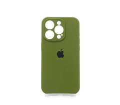 Силіконовий чохол Full Cover для iPhone 15 Pro dark olive (virid) Full Camera