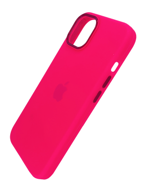 Силиконовый чехол Metal Frame and Buttons для iPhone 13 hot pink