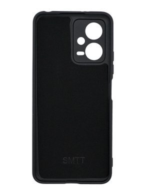 Силіконовий чохол SMTT для Xiaomi Redmi Note 12 5G black Full Camera з мікрофіброю