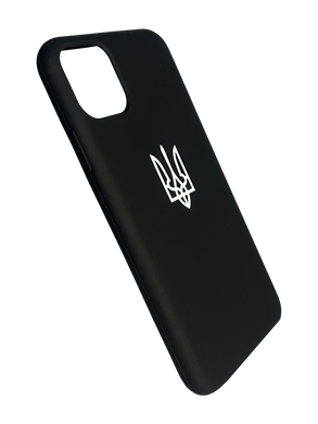 Силіконовий чохол Full Cover для iPhone 11 Pro Max black герб UA