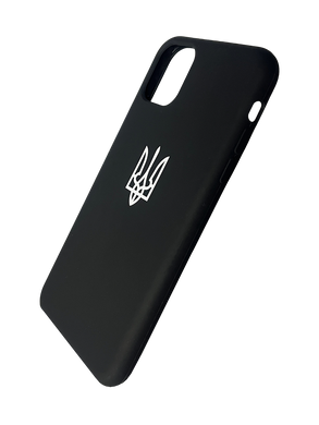 Силіконовий чохол Full Cover для iPhone 11 Pro Max black герб UA