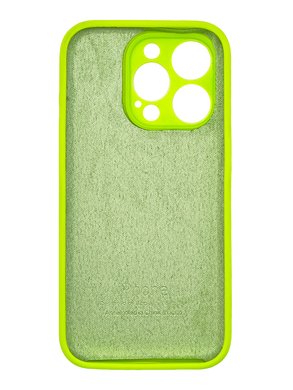 Силіконовий чохол Full Cover для iPhone 15 Pro neon green Full Camera