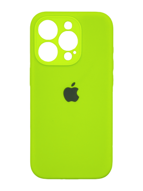 Силіконовий чохол Full Cover для iPhone 15 Pro neon green Full Camera