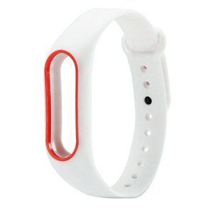 Ремінець Silicone Xiaomi MI Band 5/6 RIM white/red