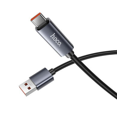 USB кабель Hoco X112 Favor with display USB to Type-C 5A 1m black