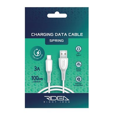 USB кабель Ridea RC-M123 Spring 3A/1m Type-C white