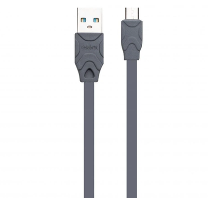 USB кабель Celebrat CB-02 Micro 2,4A/1m gray